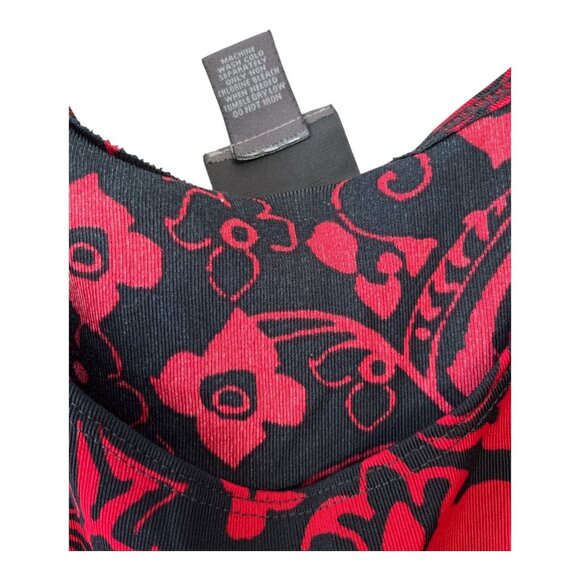 VTG Y2K Additions by Chico’s Tank Top Women’s Size 3 (XL / 16-18) Red Black Flor - Picture 3 of 4
